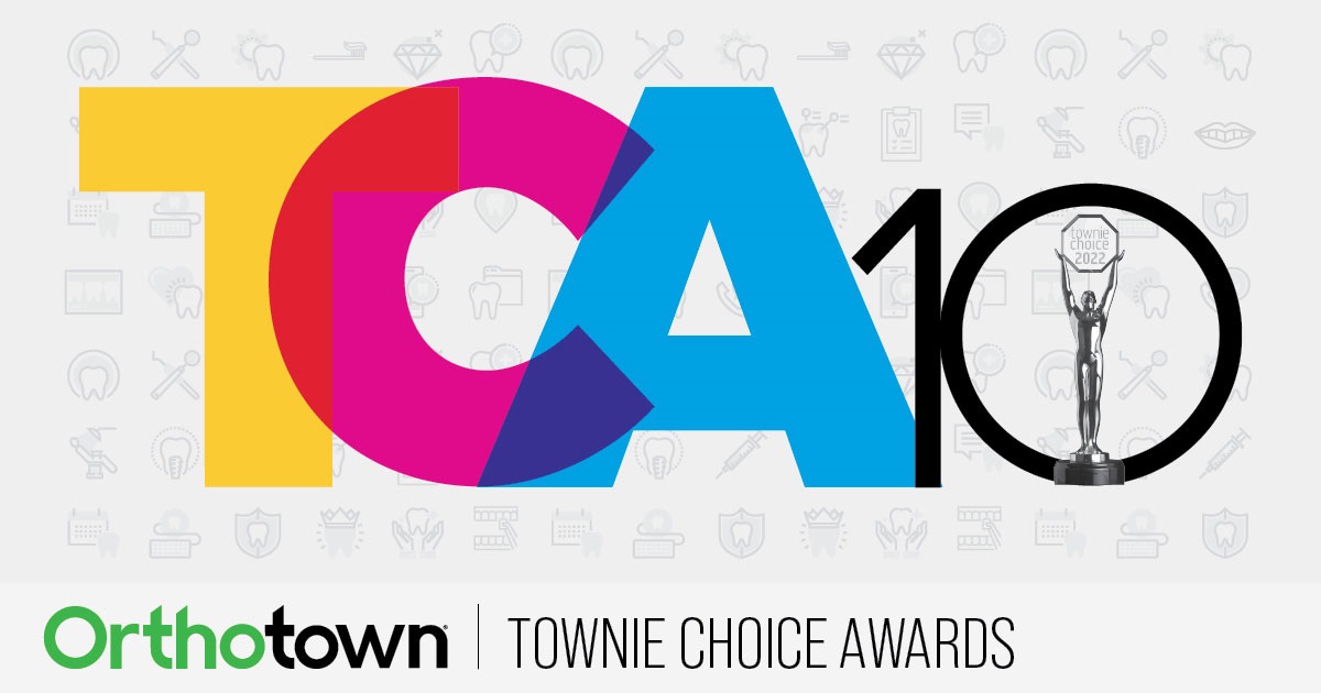 2022 Orthotown Townie Choice Award Winners A full decade after the inception of the Townie Choice Awards, members of Orthotown still take time to cast their ballots each year for their favorite orthodontic services and products. After tallying the 2022 ballots, it’s finally time to introduce the products and services that came out on top!