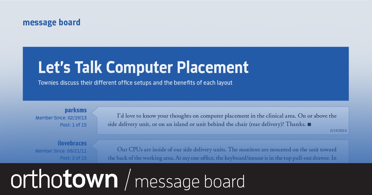 Let’s Talk Computer Placement Townies discuss their different office setups and the benefits of each layout.