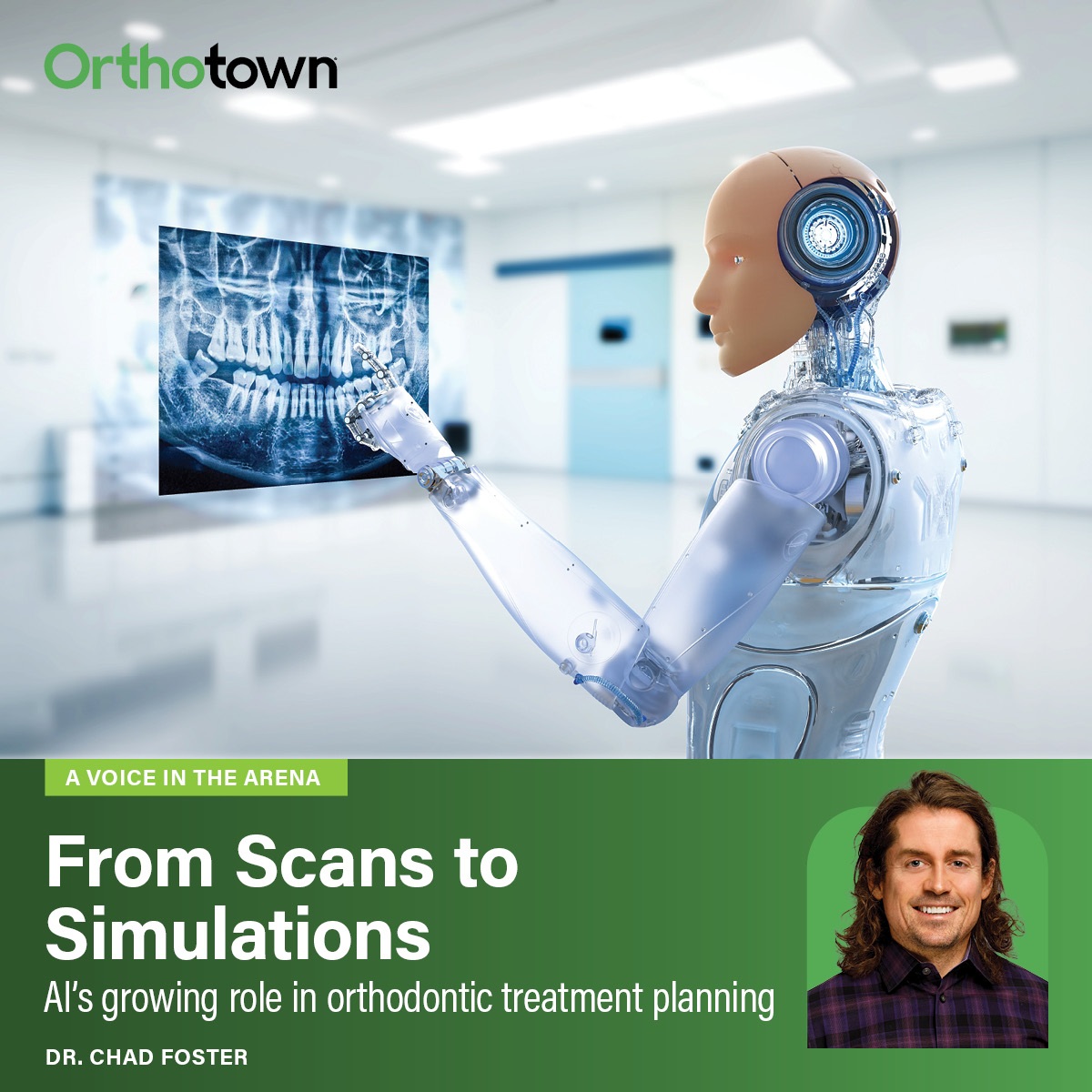 A Voice in the Arena: From Scans to Simulations Dr. Chad Foster explores AI’s growing role in orthodontic diagnosis and treatment planning and what it means for the orthodontist of the future.