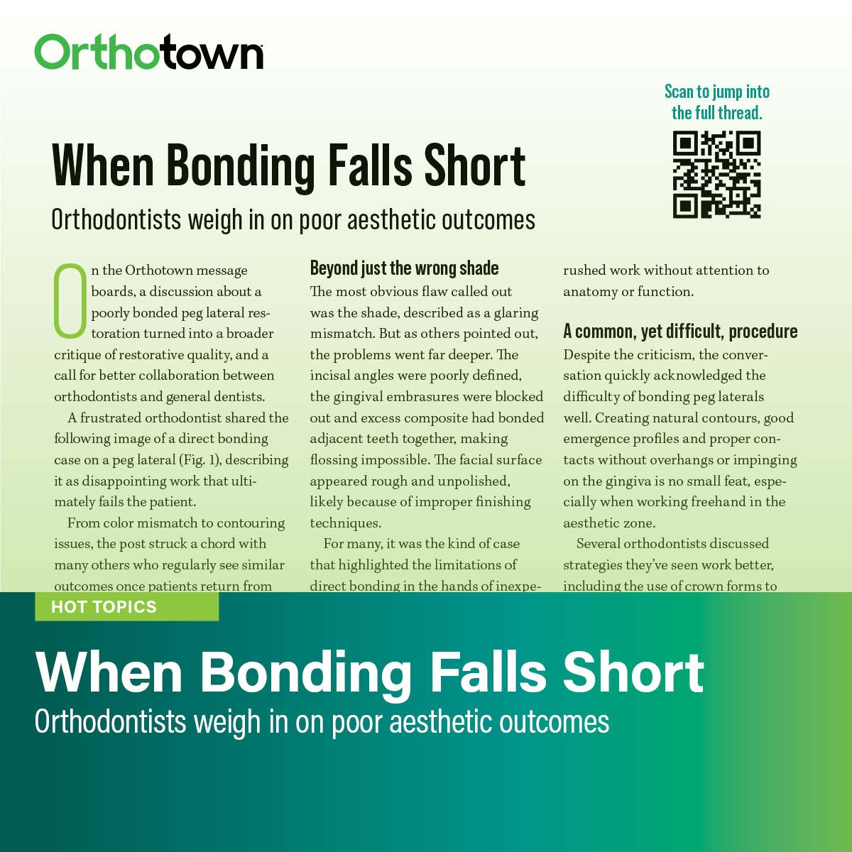 When Bonding Falls Short Orthodontists weigh in on poor aesthetic outcomes