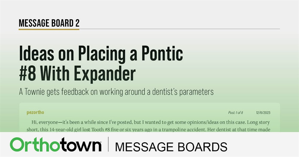 Ideas on Placing a Pontic #8 With Expander