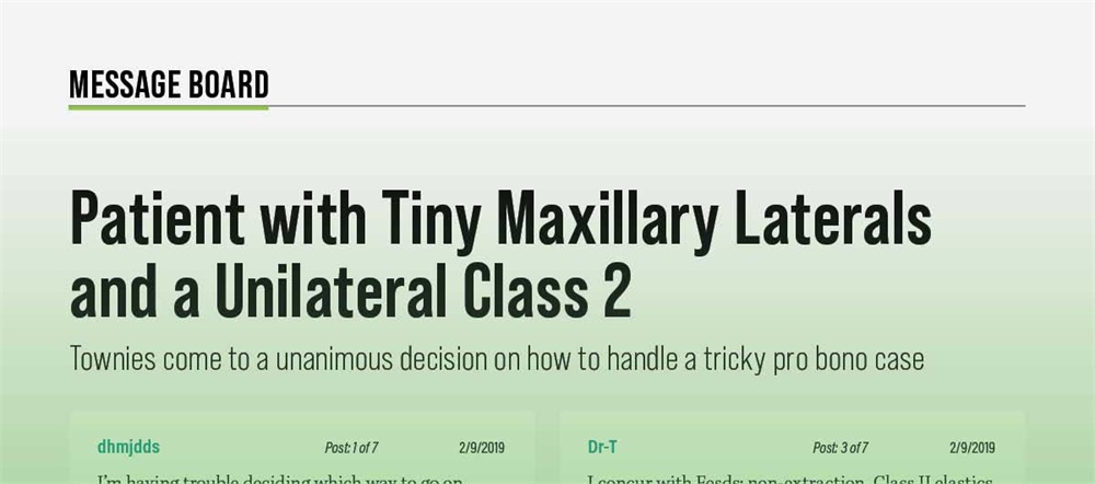 Patient with Tiny Maxillary Laterals and a Unilateral Class 2