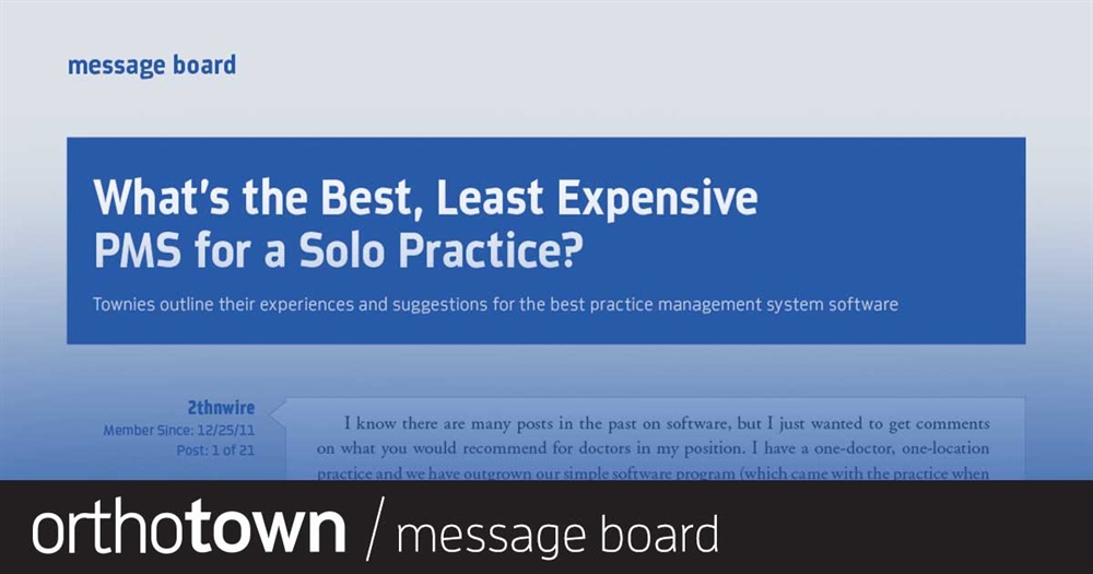 What’s the Best, Least Expensive PMS for a Solo Practice