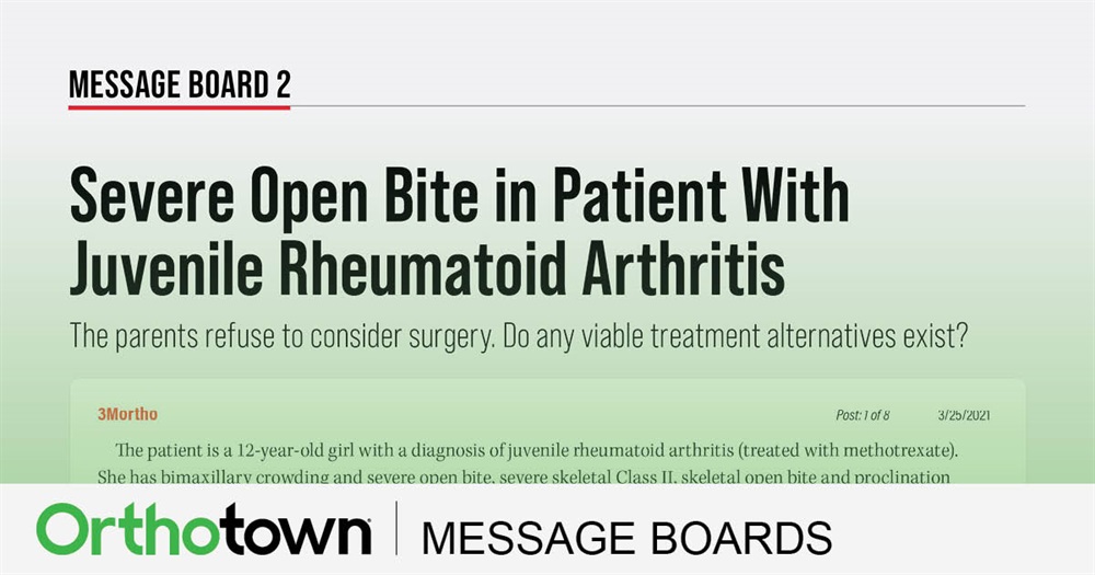 Severe Open Bite in Patient With Juvenile Rheumatoid Arthritis